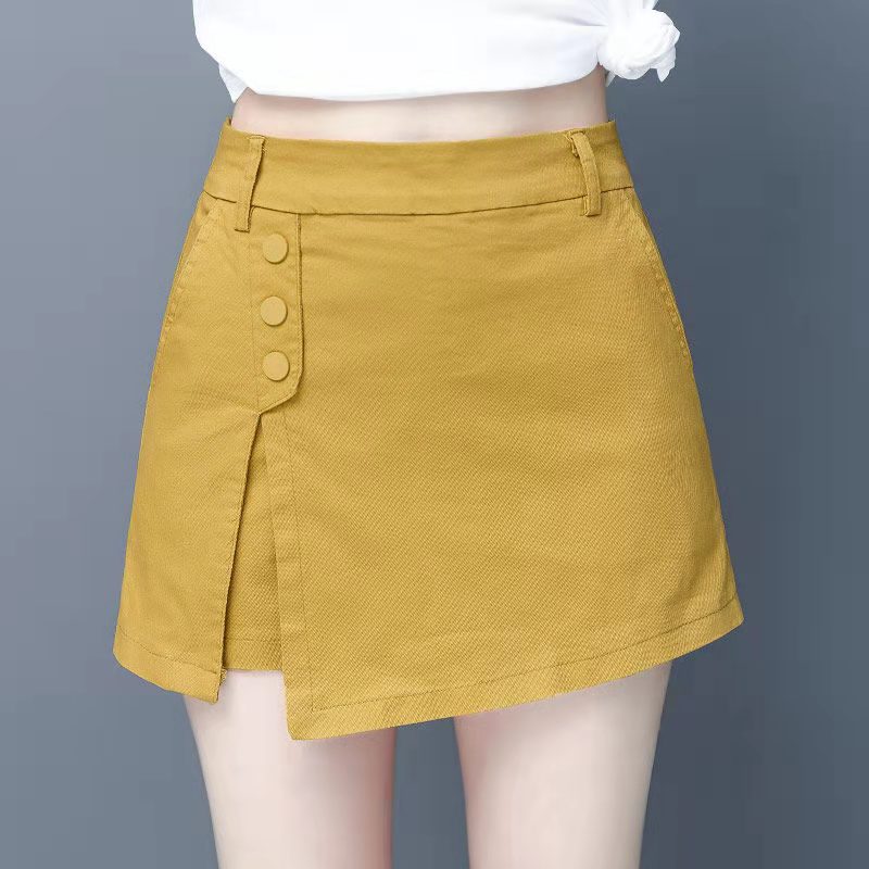 2025夏季新款高腰休闲裤裙韩版显瘦百搭洋气裙裤女阔腿宽松短裤女