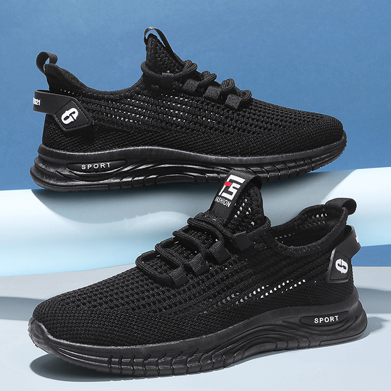 时尚男士夏季新款男士网面轻便透气运动鞋软底防滑跑步鞋男士休闲