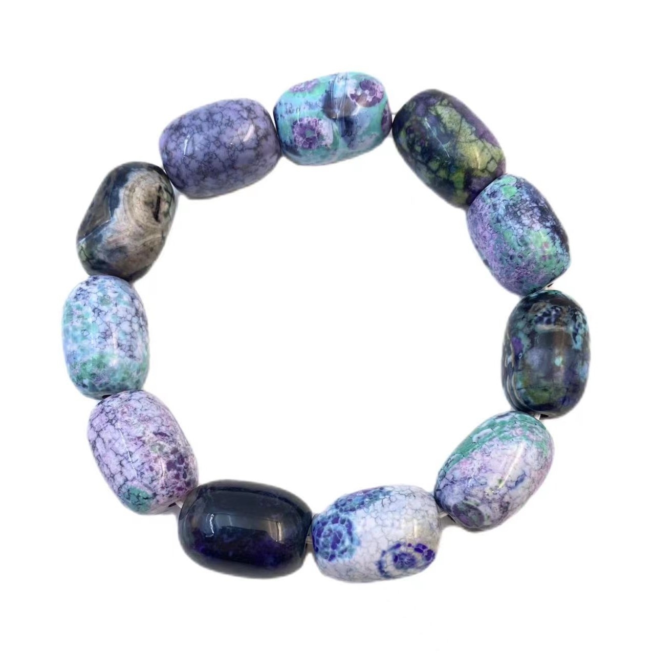 星际蓝共生珠珠玛瑙手链S501X