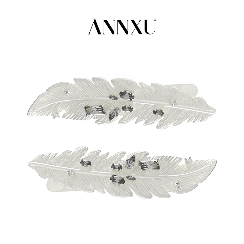 ANNXU羽毛系列发夹刘海侧边夹发卡时尚气质优雅简约礼物
