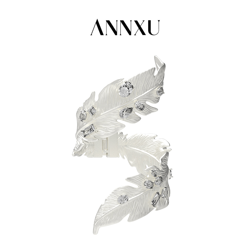 ANNXU 铜合金合成锆石手镯 羽毛系列羽毛缠绕手镯小众冷淡风