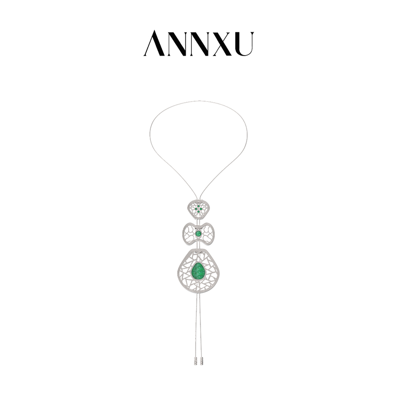 ANNXU 铜合金吊坠 ANNXUxYUN芸 苏式园林系列漏窗抽拉长款项链