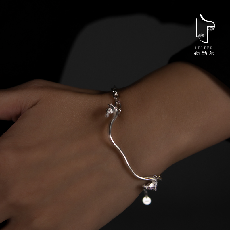 925银手链 勒勒尔蒙古弓元素手链简约个性时尚小众纯银情侣手链