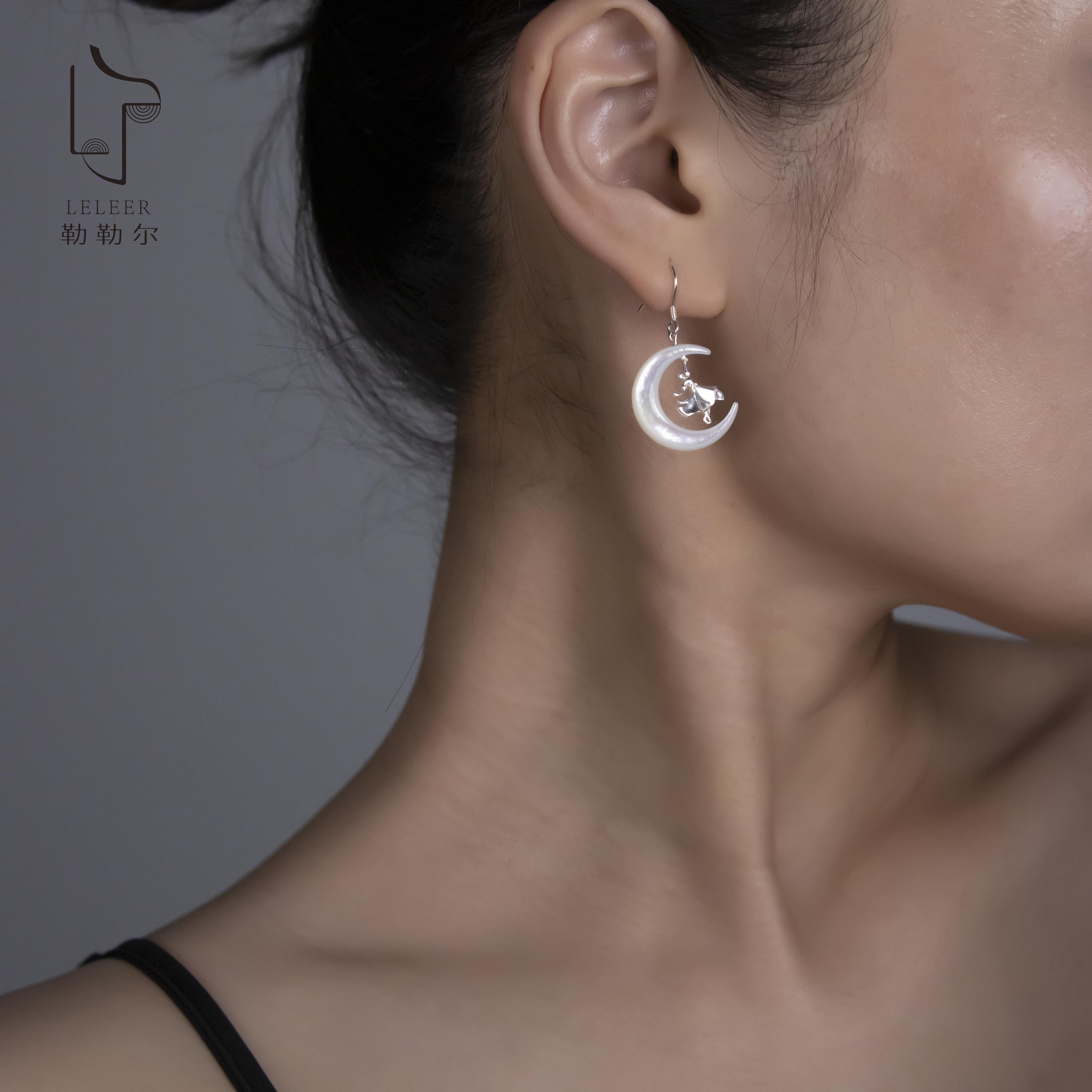 925银耳饰 耳环勒勒尔蒙古舞元素耳坠时尚轻奢气质百搭套装饰品