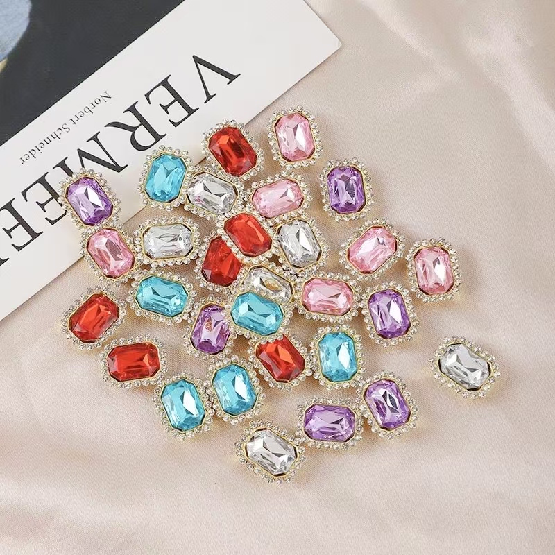 《海燕专属》15*20mm方形钻蝴蝶结水钻diy材料飘带发饰心花心手工饰