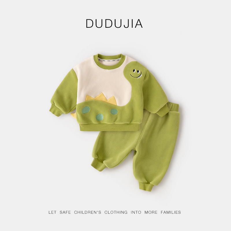 【现货】嘟嘟家宝宝套装春秋男童奥粒绒卫衣卫裤两件套D4CTZ081