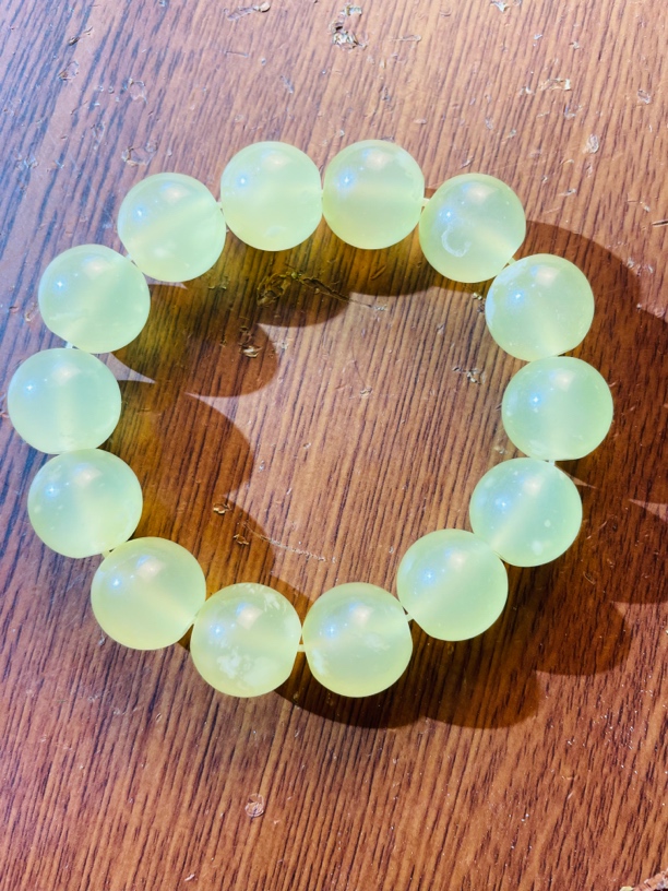 岫岩玉黄冰手串 男女同款