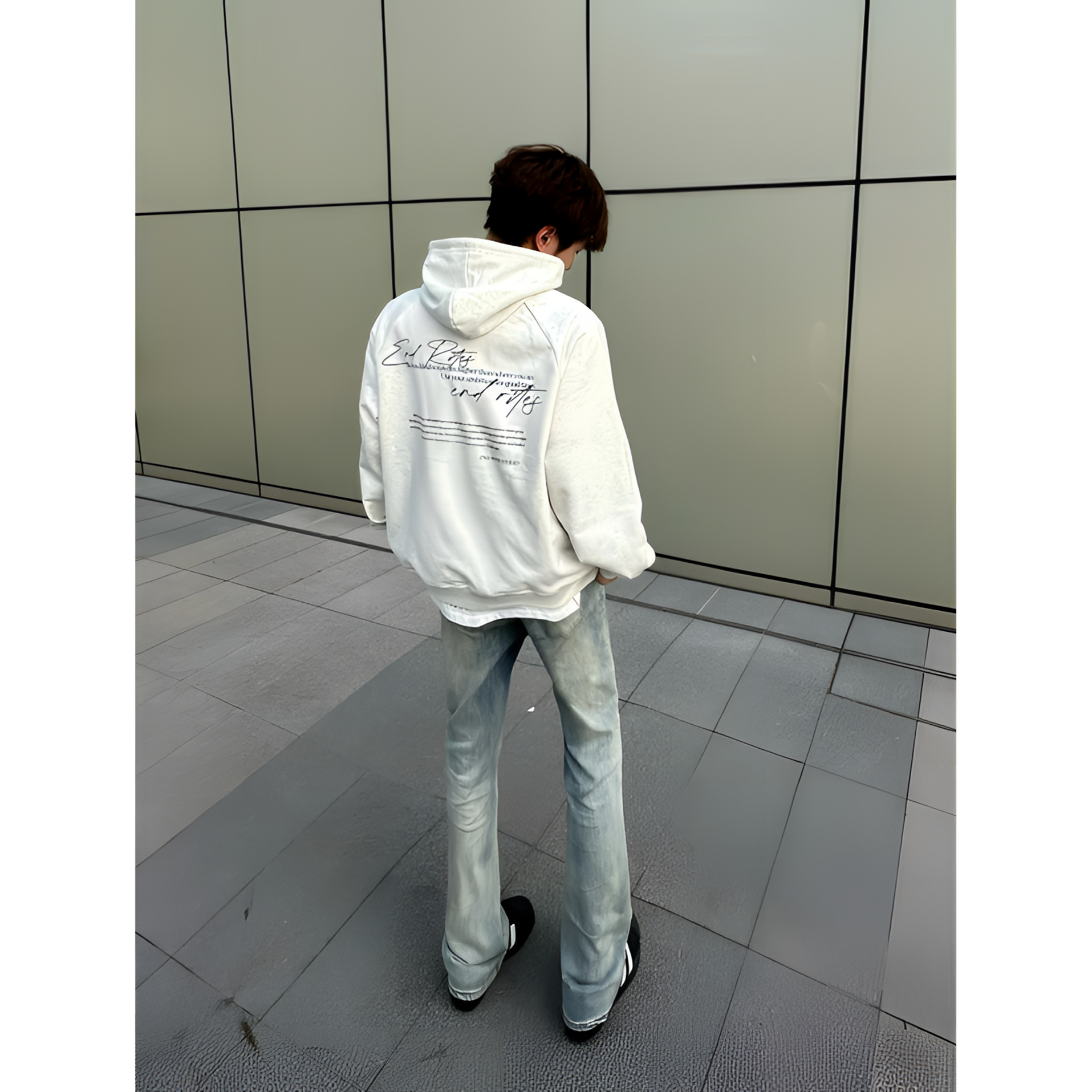 ZLAYCO美式微喇显瘦牛仔裤男高街vibe修身微喇叭cleanfit长裤