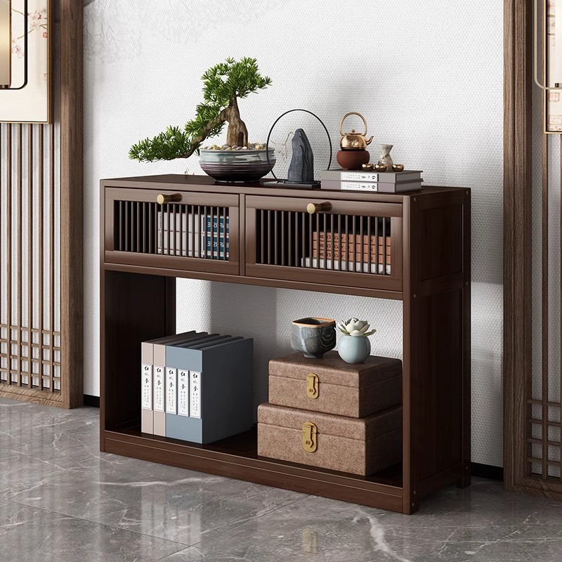 博古架实木中式茶室茶具博古架现代简约小型屏风隔断展示柜置物架