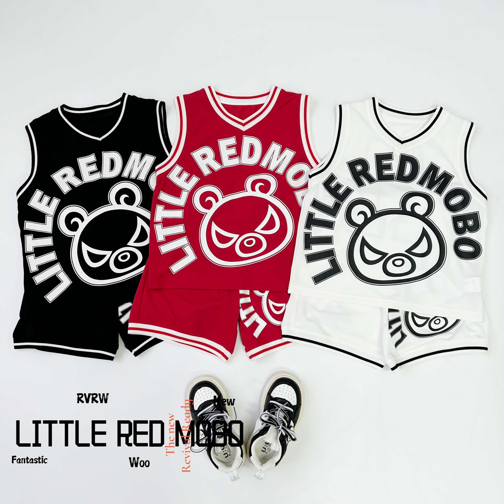 【魔霸×若大王】卡通个性简约印花潮夏季无袖童装套装 XT-MB130