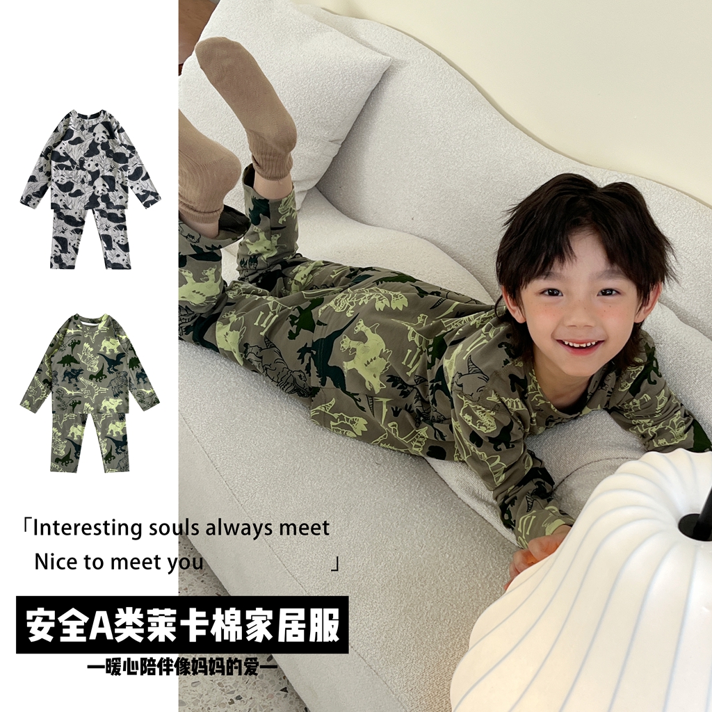 【听妈妈的话】X若大王动物儿童冬季保暖居家休闲家居套装 DT-BK190