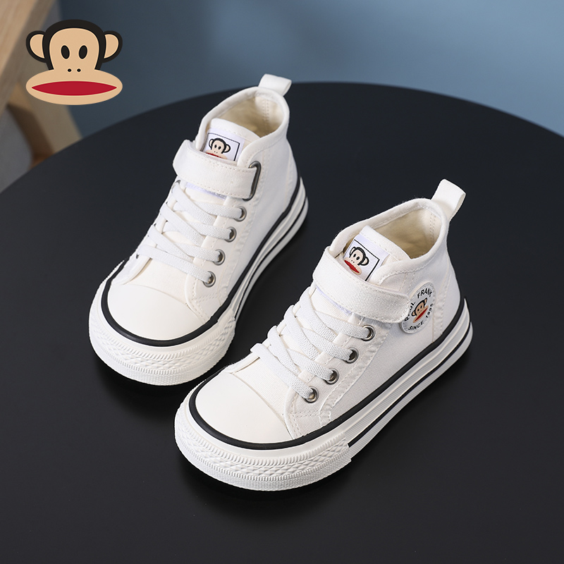 大嘴猴女童帆布鞋儿童2025春秋季男童帆布鞋女孩百搭休闲鞋软底鞋