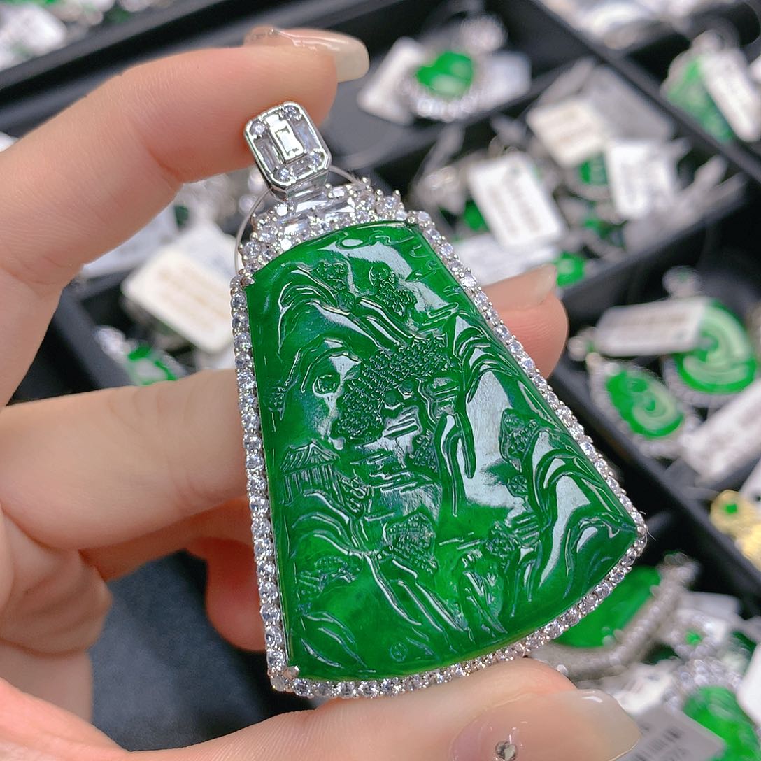 翡翠颈饰银S925镶嵌000000000