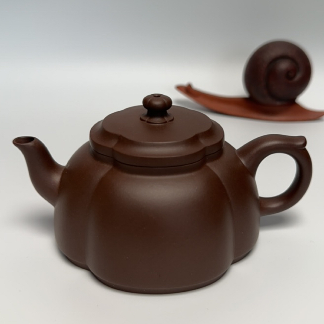 宝菱系列之小精品秋海棠筋纹器茶具深井老紫泥具有内推宜兴紫砂壶