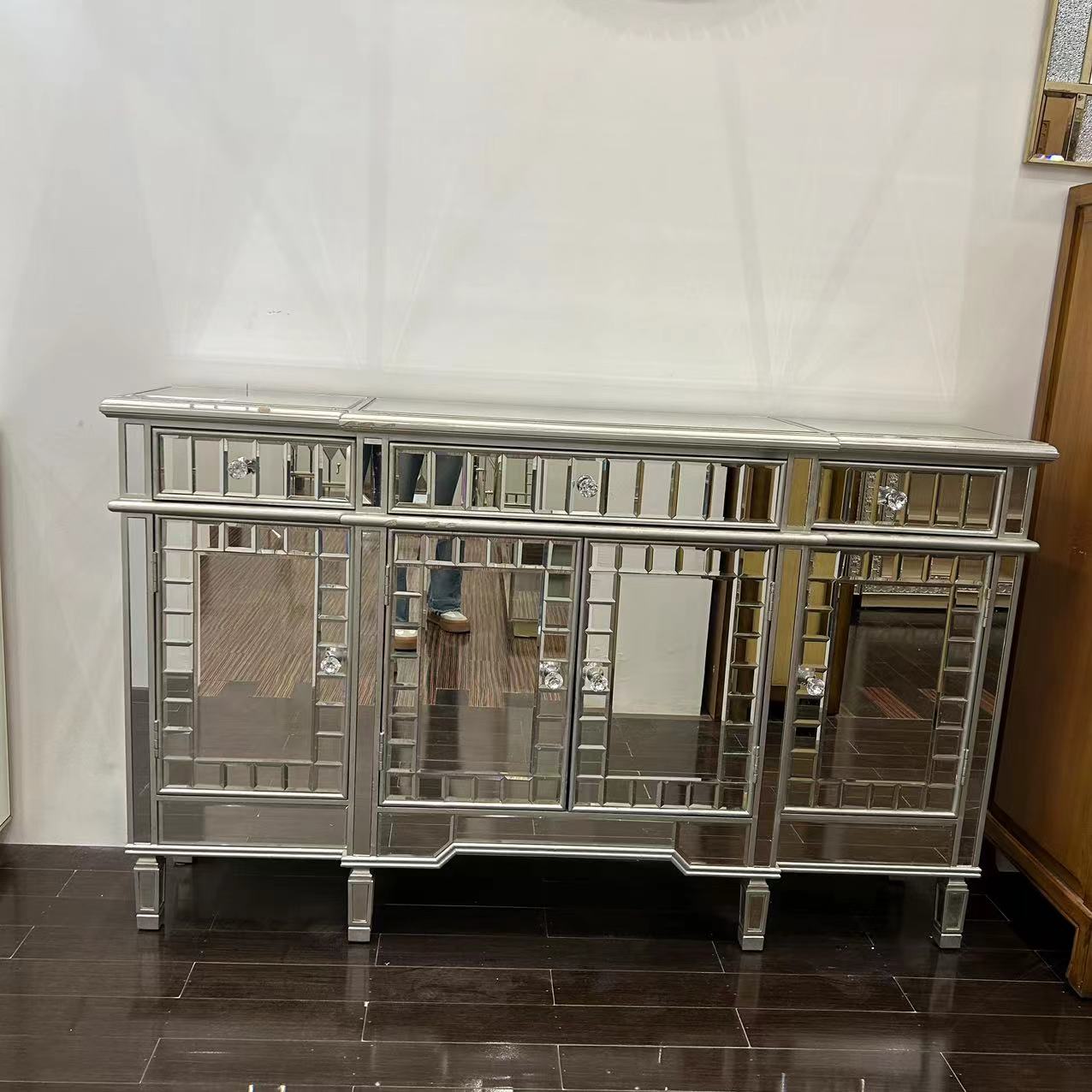 美式大容量天空之镜系列透明欧式玄关柜