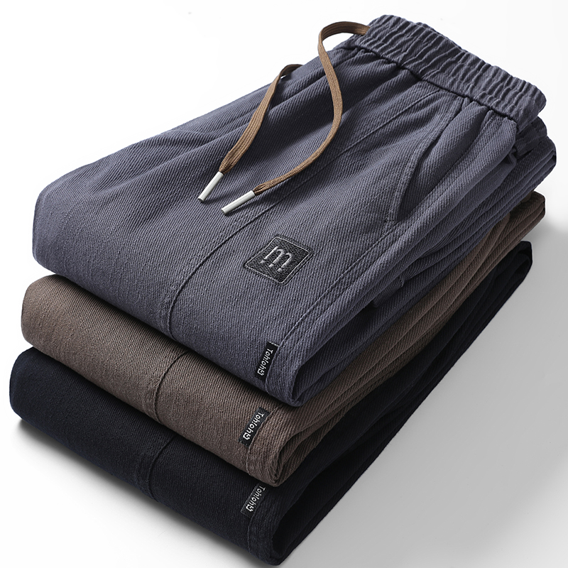 裤子男秋季2024新款潮流百搭宽松束脚运动抽绳腰男士休闲裤春秋款