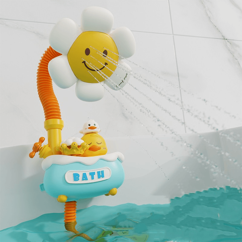 宝宝洗澡玩具浴室鸭喷水花洒电动戏水小鸭子可双出水洗澡花洒神器