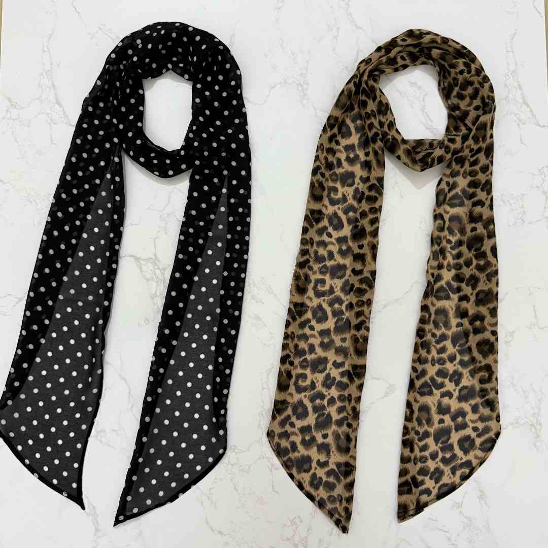 高级感豹纹波点丝巾秋冬新款气质百搭可系腰多种搭配围巾配饰ins