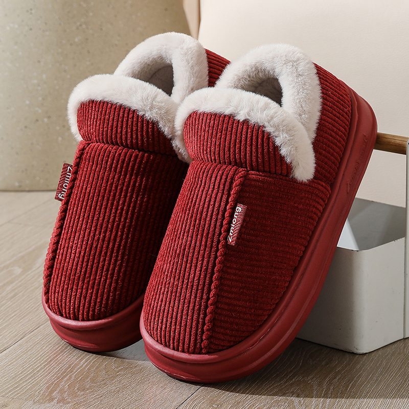 EVA厚底高帮棉鞋女冬季新款保暖居家室内踩屎感外穿包跟棉鞋男士