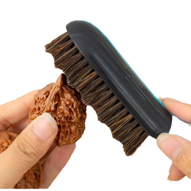 文玩刷子波浪型硬猪鬃毛刷金刚菩提橄榄核桃专用保养清理工具套装