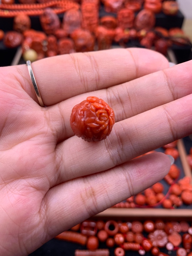 南红川料西凤牡丹圆珠17mm