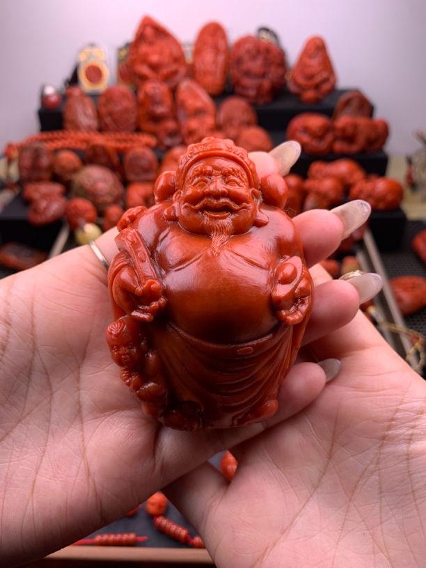 南红保山财神摆件