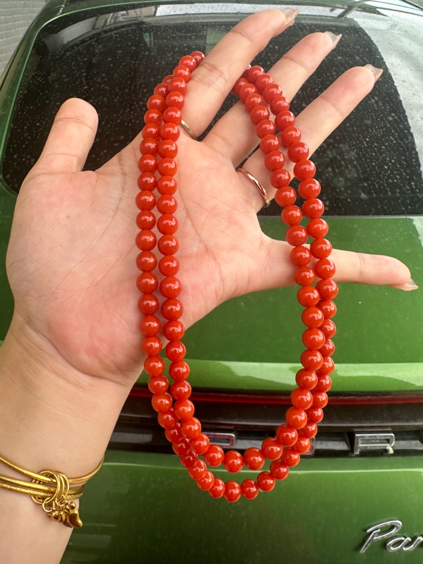 南红保山高品货头亮光7.8mm佛珠