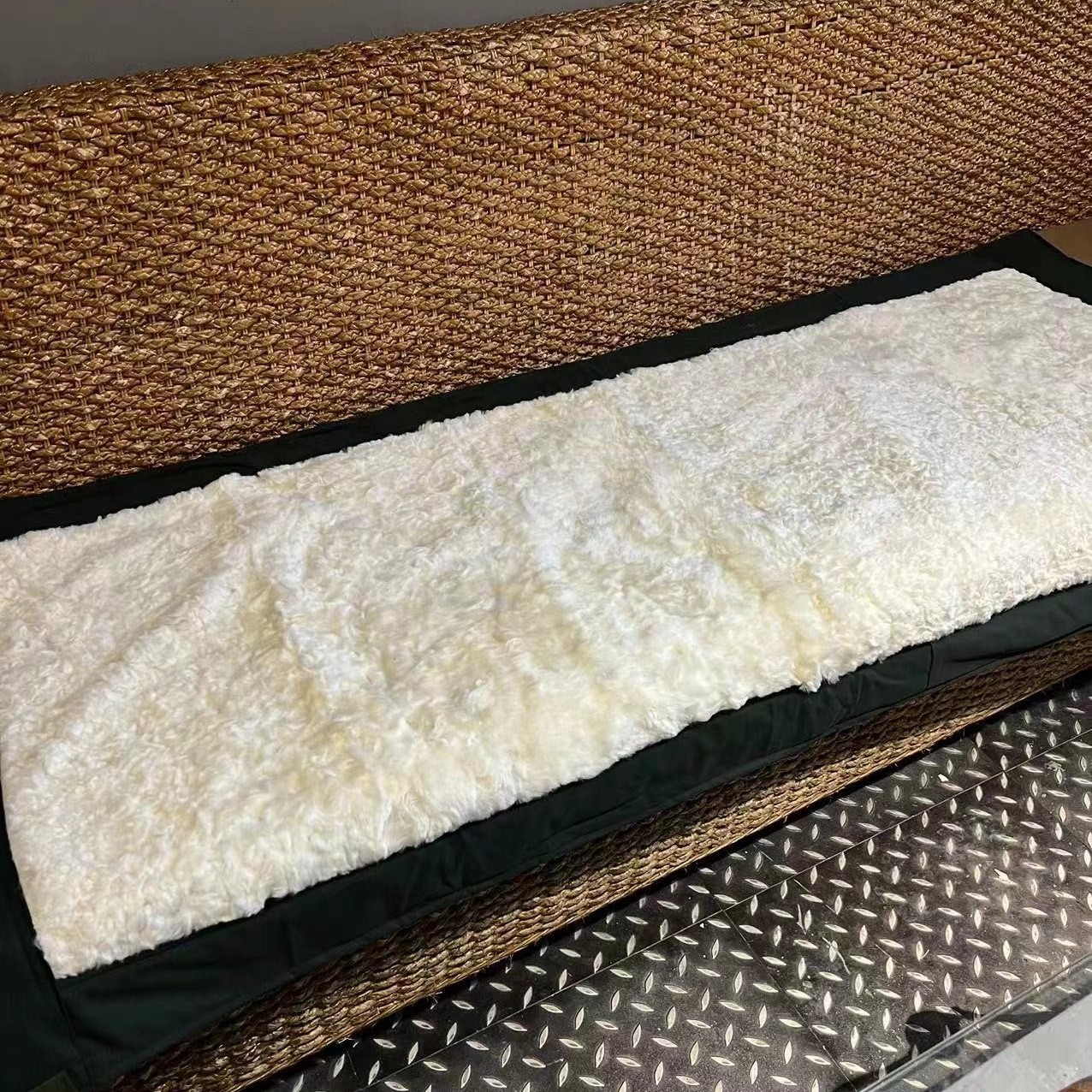沙发褥床褥黑绿色皮褥
