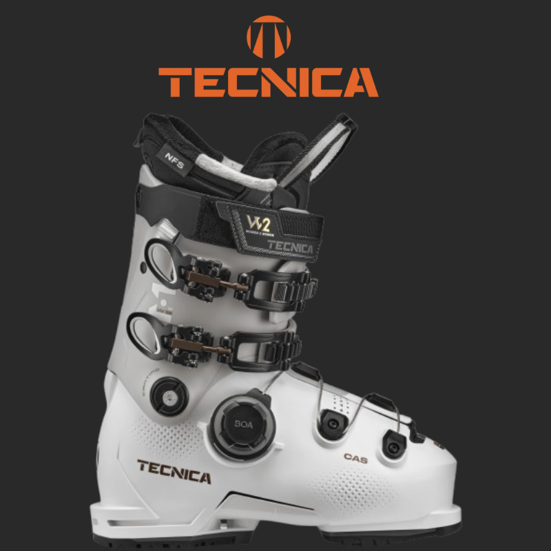 意大利Tecnica泰尼卡女士双板雪鞋银白色MACH HV BOA 舒适保暖