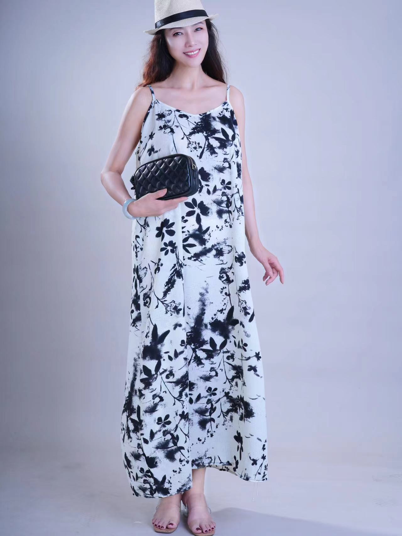 孤品大码女装连衣裙显瘦碎花时尚印花露背连衣裙外穿薄款性感