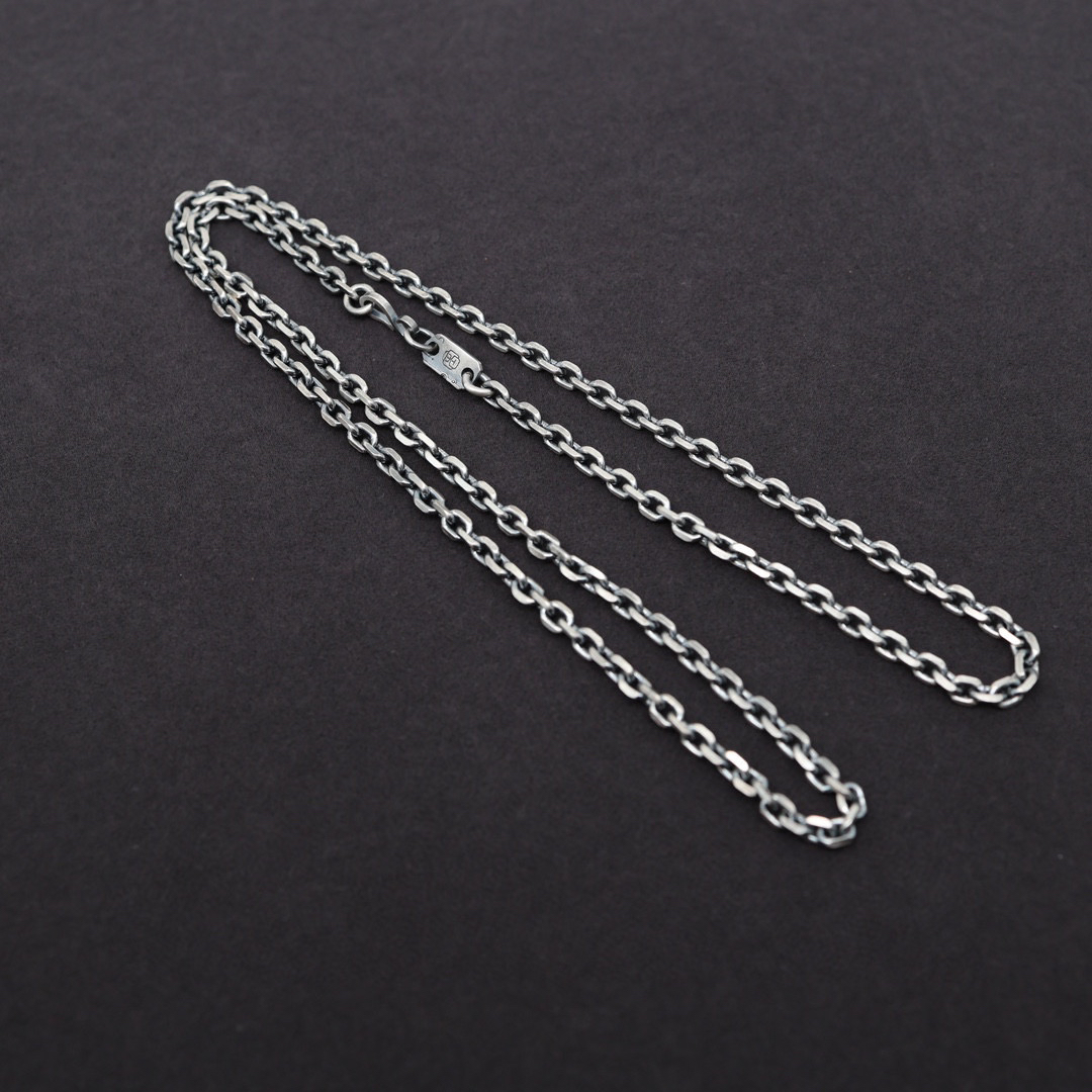 链子925银 【孙小禹银饰】3.5mm纯银太角链 手工打造 可单带 配吊坠