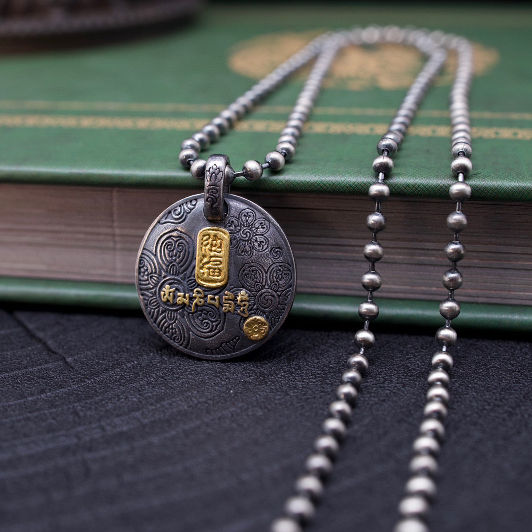 吊坠925银 【孙小禹银饰】纯银 纳福圆牌 吊坠套链 国风尺寸20mm