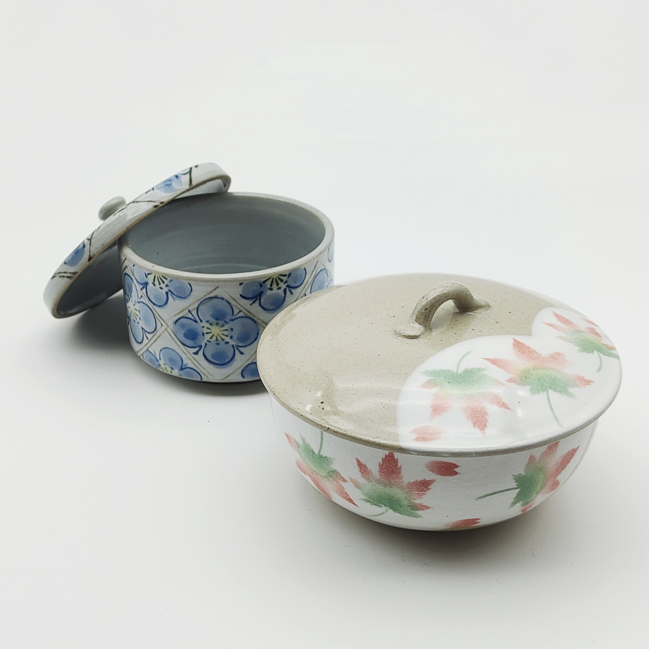 日本进口陶瓷餐具日式釉下彩植物花卉多用燕窝银耳粥佛跳墙盖碗