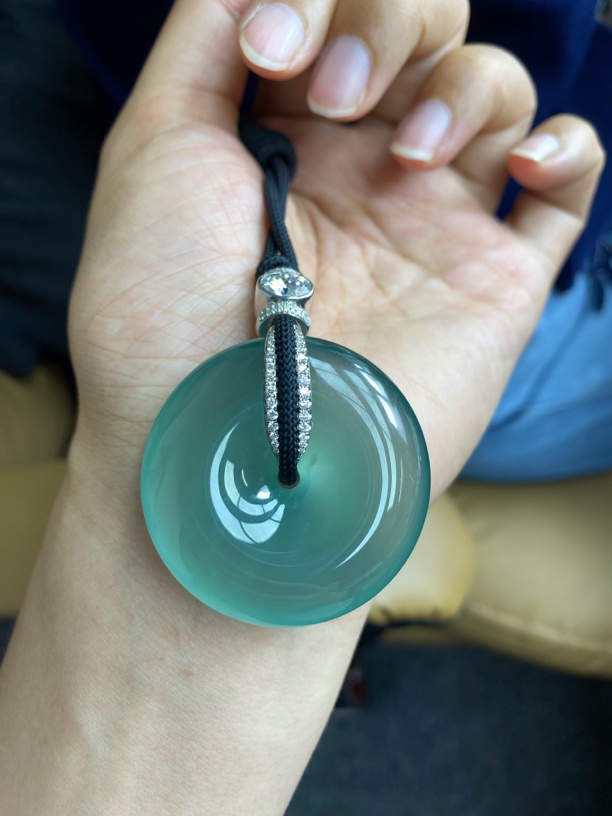 缅甸a货翡翠平安扣百搭高冰素款