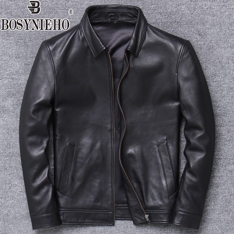 特价绵羊皮真皮皮衣男士翻领商务休闲纯皮夹克外套时尚短款外套