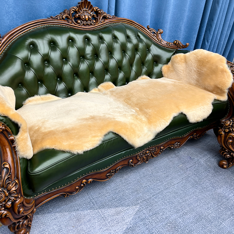 4号链接皮毛一体真皮真毛垫子