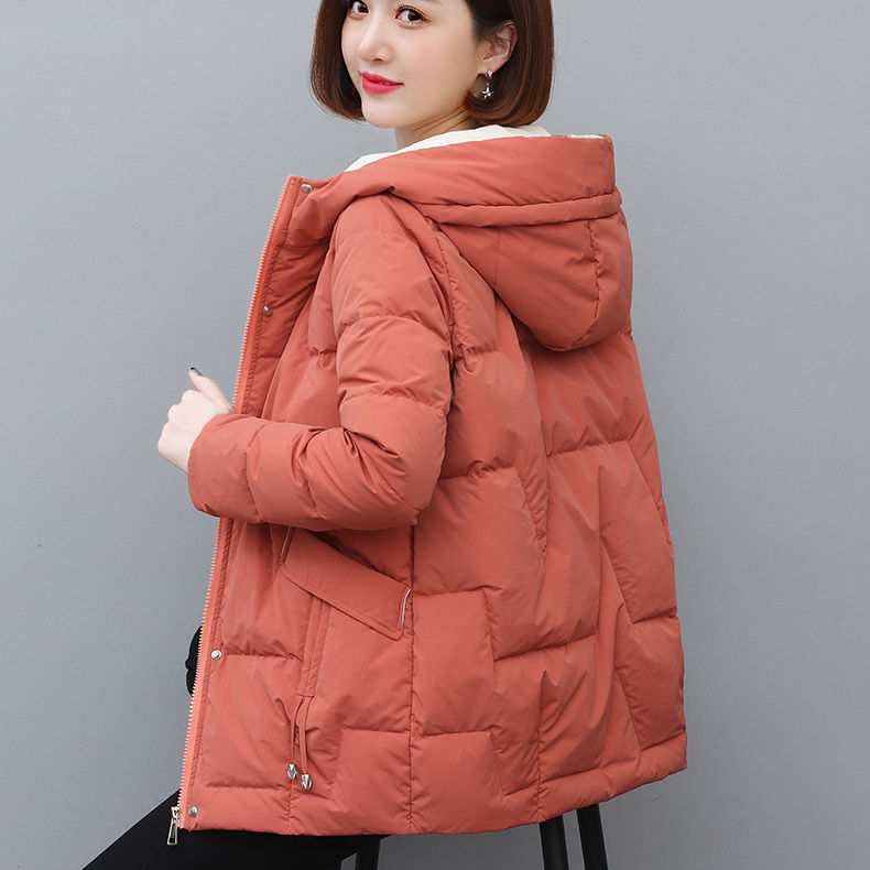 艾莱依清仓女2023新款冬季中长款服韩版宽松妈妈连帽加厚