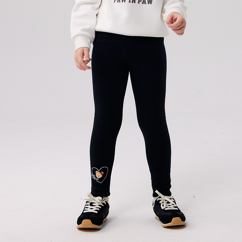 PawinPaw儿童小熊童装24年秋冬新款加绒针织裤打底裤PCTME4T21K