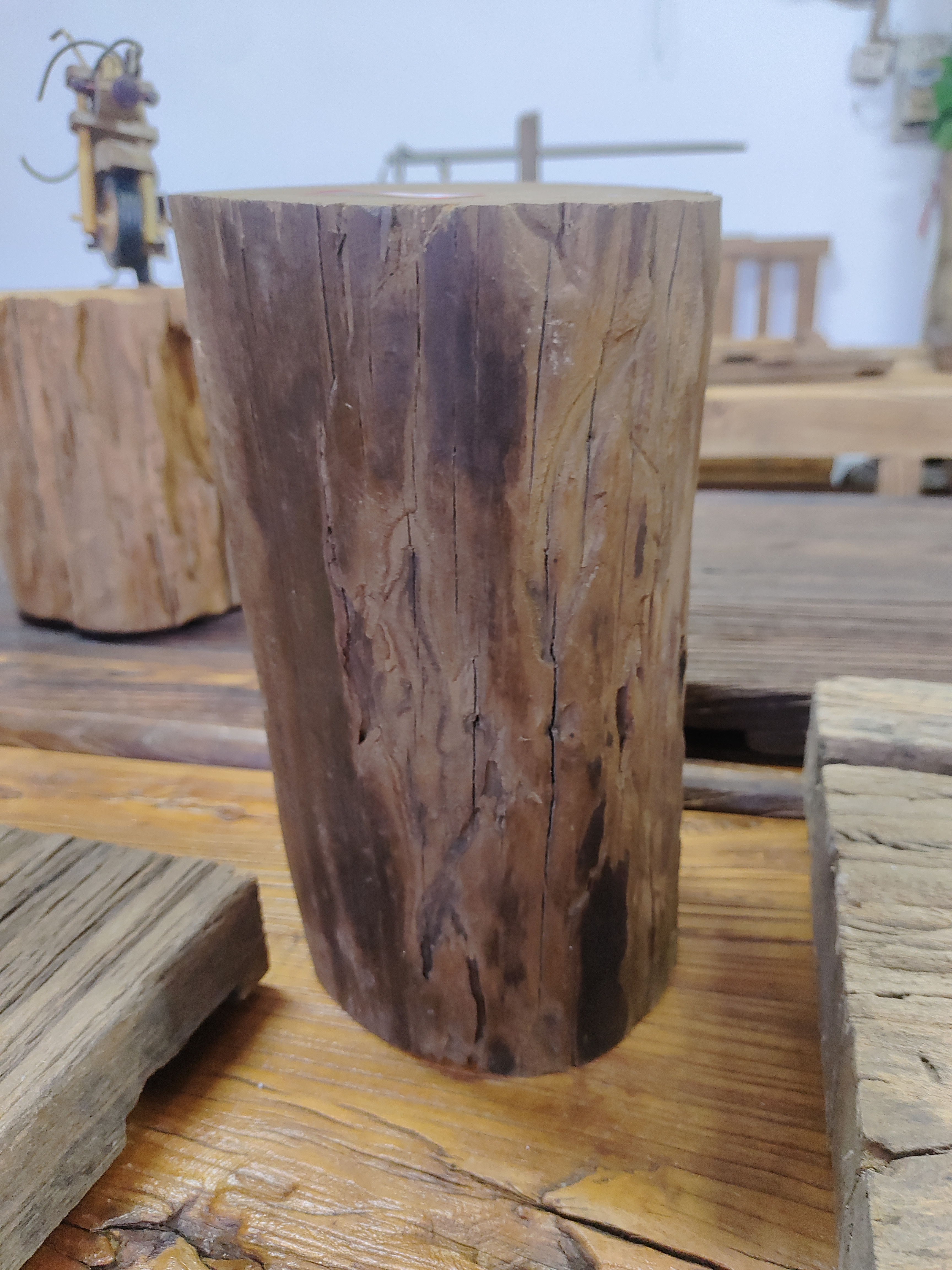 侘寂风化木墩复古风实木家用纹理清晰超级耐用即看即得老榆木茶桌