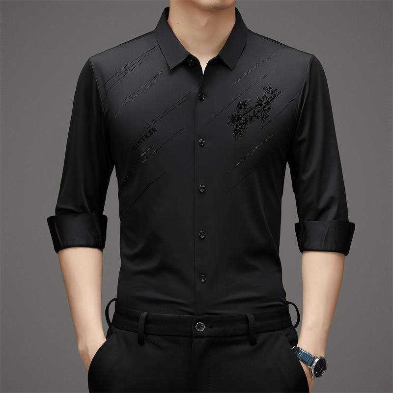 【气质十足】春秋季男士长袖衬衫男商务休闲免烫无痕轻奢时尚衬衣男