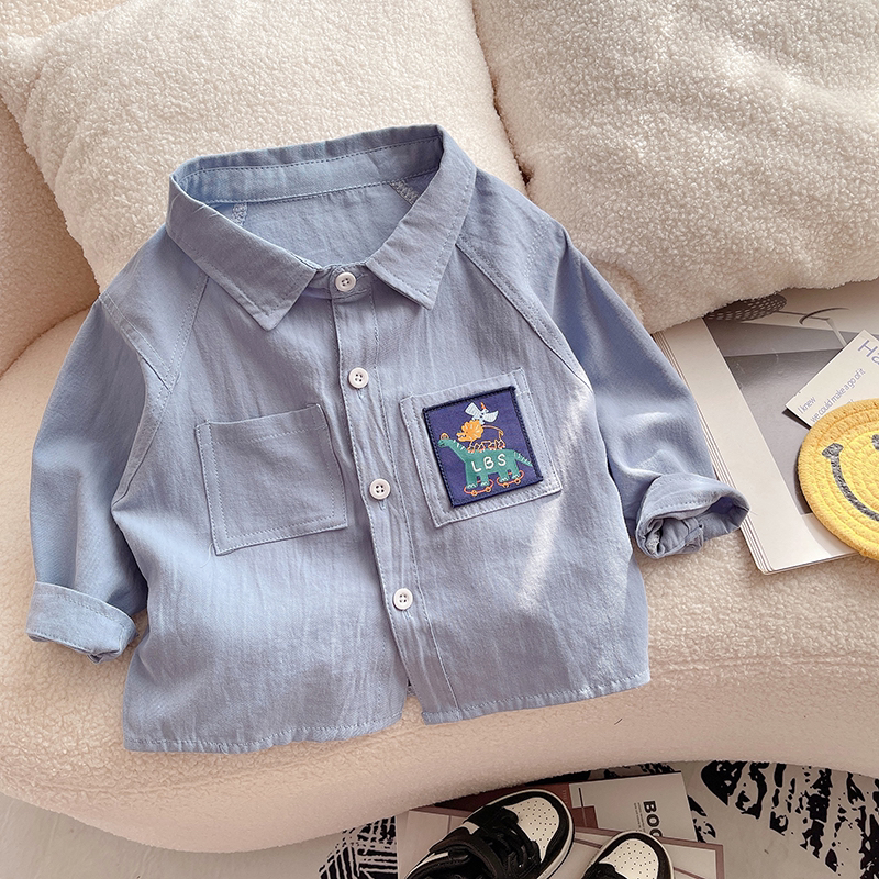 男童秋装衬衫儿童衬衣2024新款宝宝春秋季长袖外套婴幼儿外穿衣服