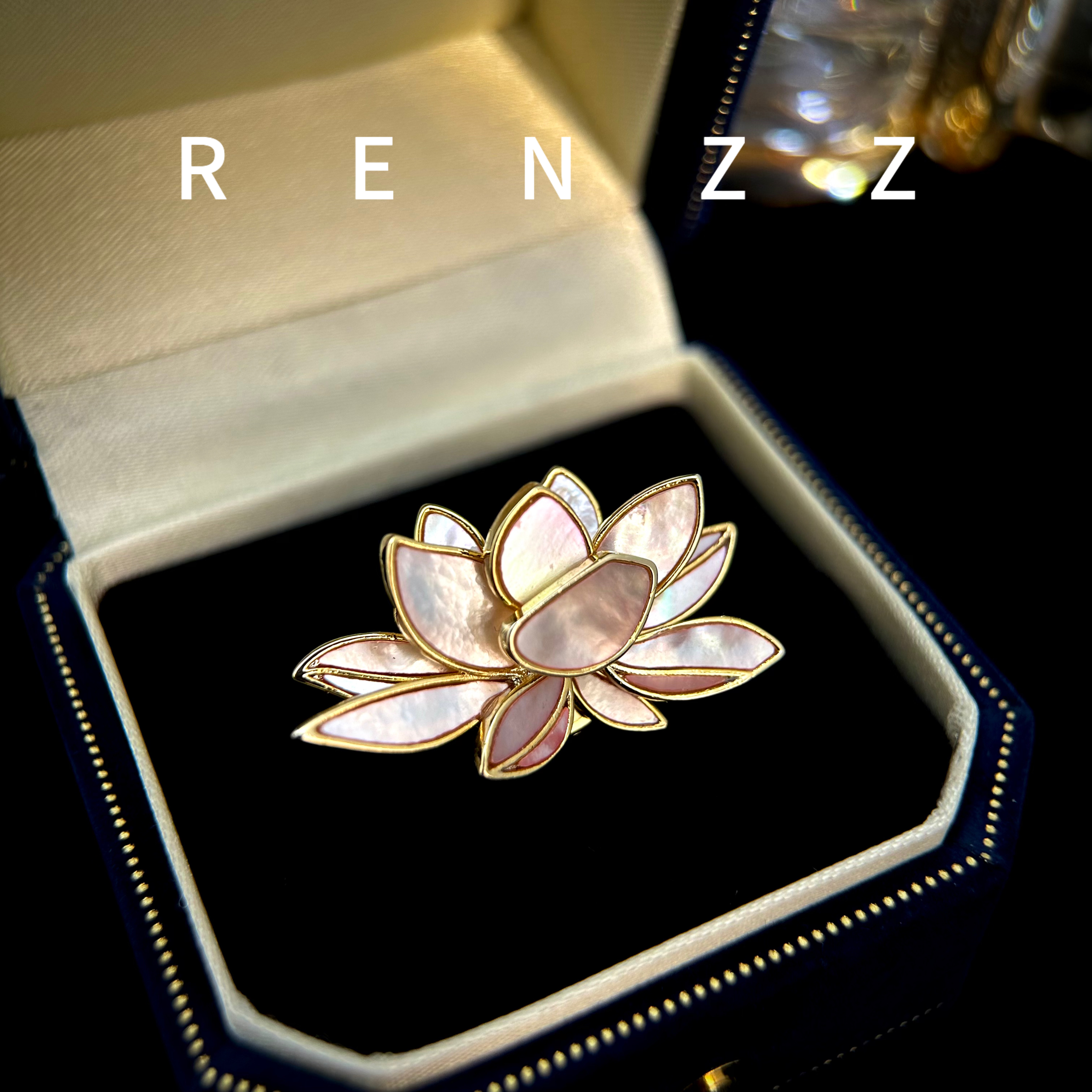 2624中★【粉色莲花】高档莲花磁吸扣胸针