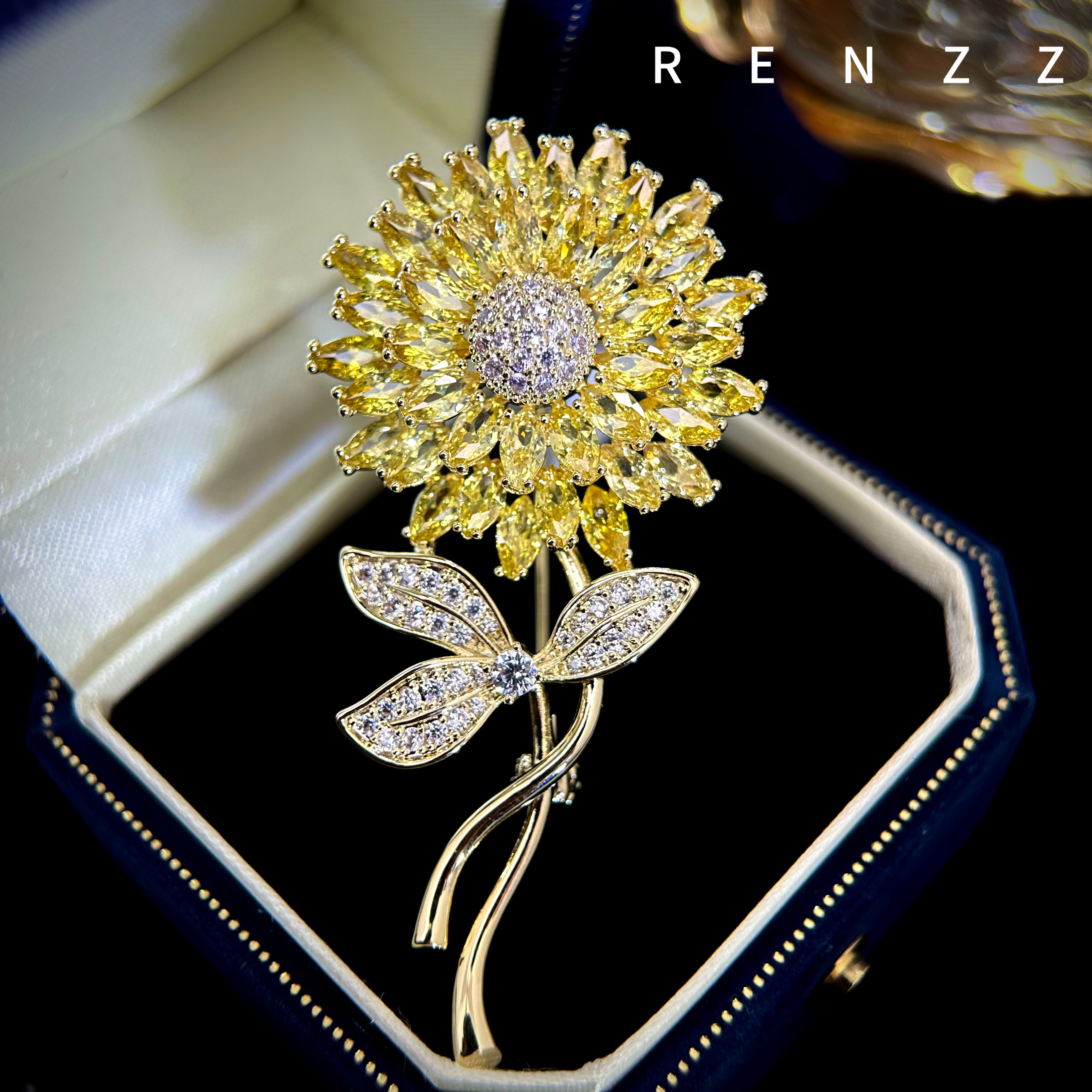  0958丹★【金灿灿】黄色向日葵蒲公英轻奢胸针