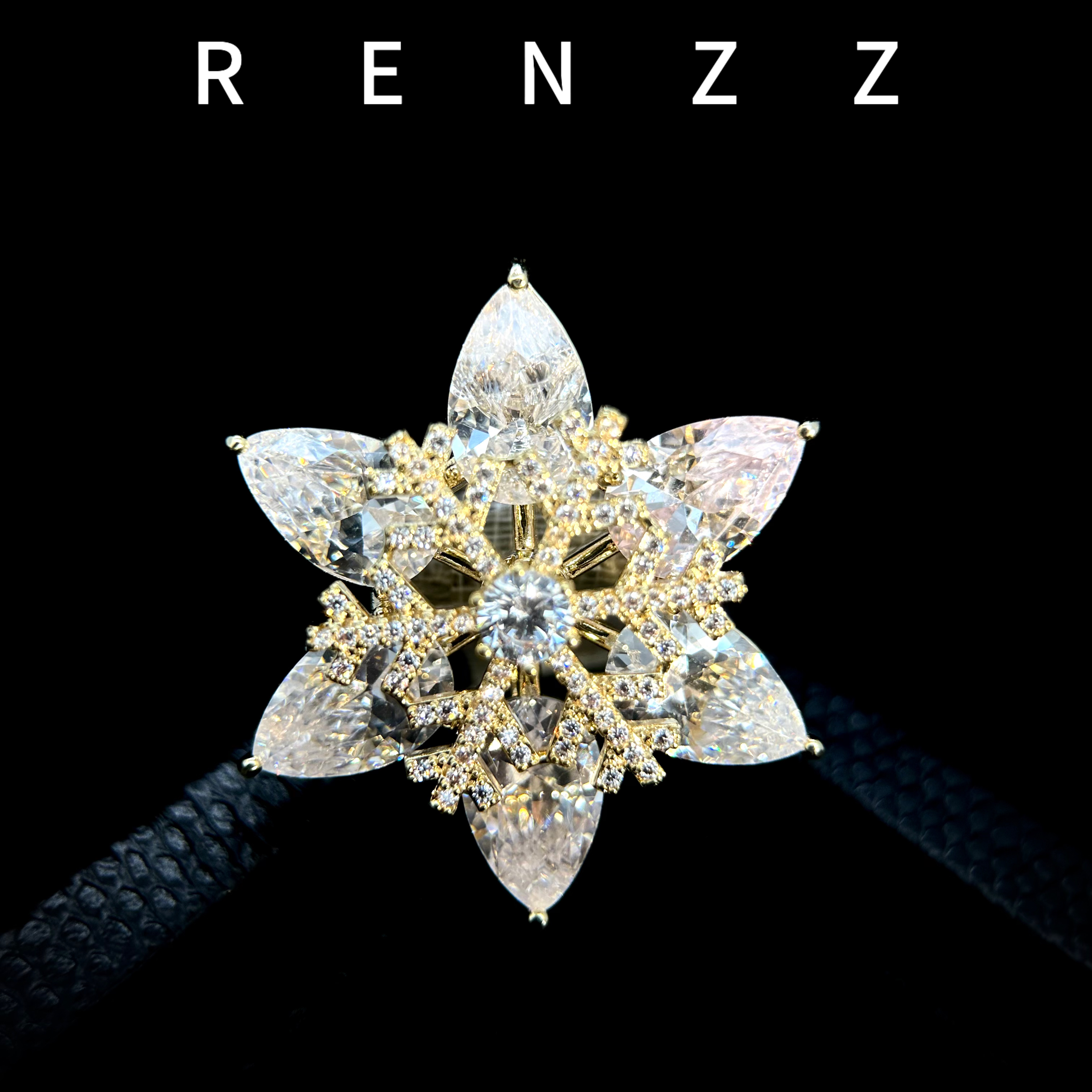 1673 中★【黄色旋转雪花】时尚简约百搭胸针