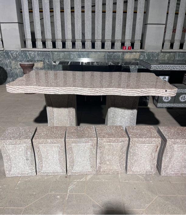 天然花岗岩长方桌家用户外庭院摆件石材门口摆件门口石头工艺品