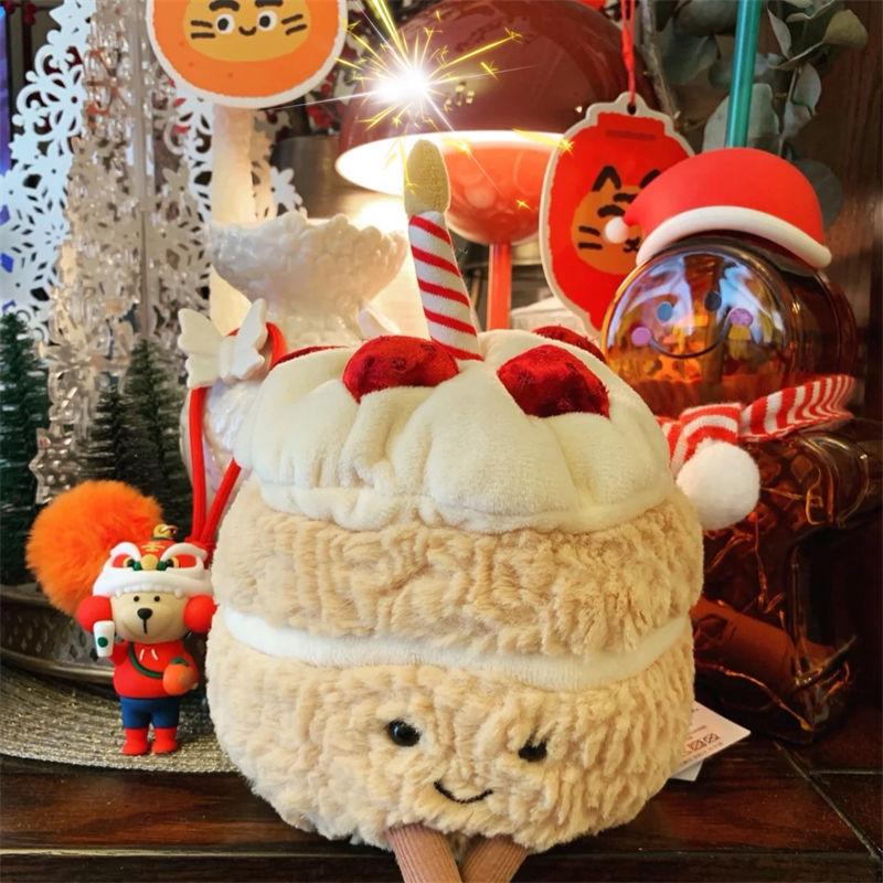创意JELLYCAT生日蛋糕小抱枕会唱歌毛绒玩具趣味搞怪生日玩偶礼物