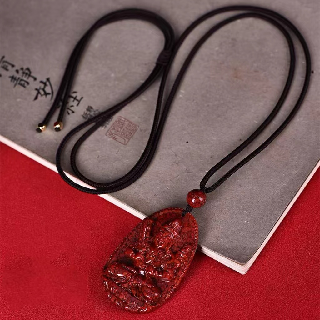 含辰砂工艺品朱砂晶体砂半透八大生肖男女项链吊坠
