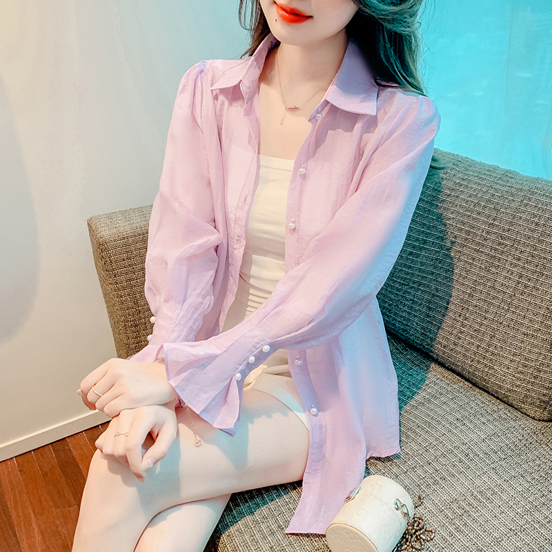 薄款防晒衫女夏季2024新款设计感小众高级感别致长袖衬衫宽松上衣