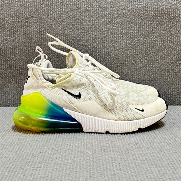 42码Nike Air Max 270 气垫缓震 运动 跑鞋 白蓝绿 二手90新
