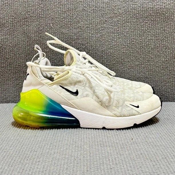 40.5码Nike Air Max 270 气垫缓震 运动 跑鞋 白蓝绿 二手90新